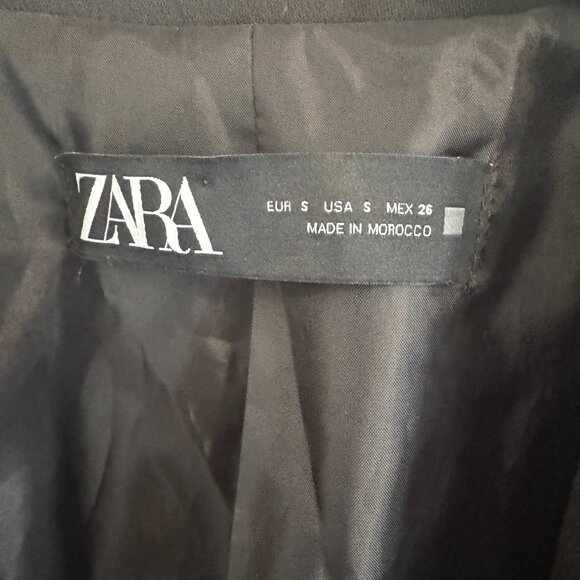 🖤 ZARA Open Front Blazer With Rolled-Up Sleeves | Size S - Picture 9 of 12